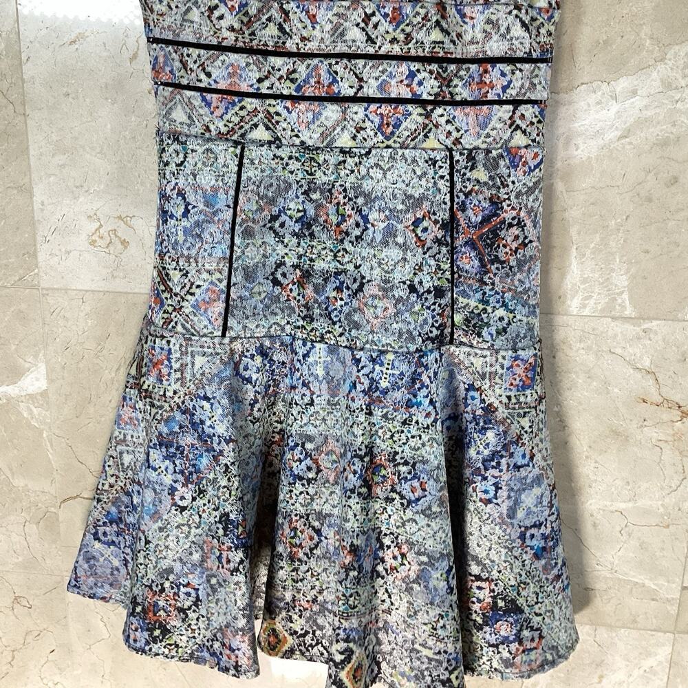 Parker Tribal Jacquard Party Brady Dress | Fit & Flare | Cut-Out Back | Size S - Picture 8 of 14